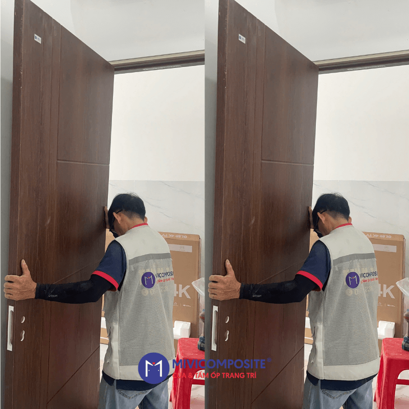 Lắp cửa nhựa PVC nhà vệ sinh