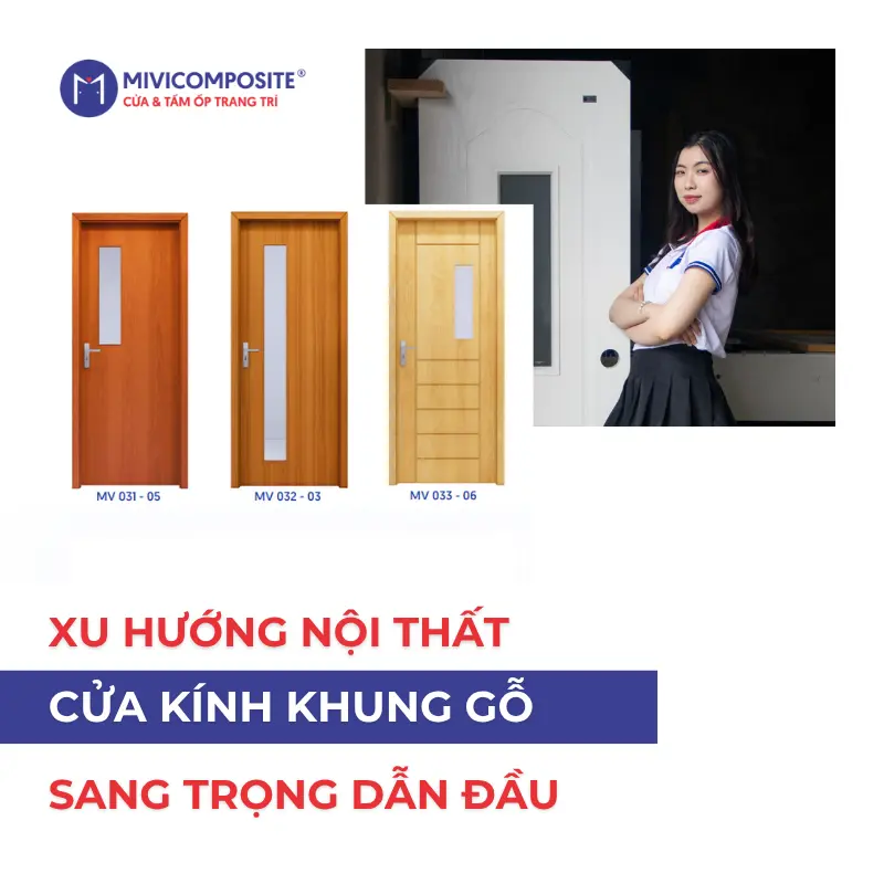Cửa kính khung gỗ