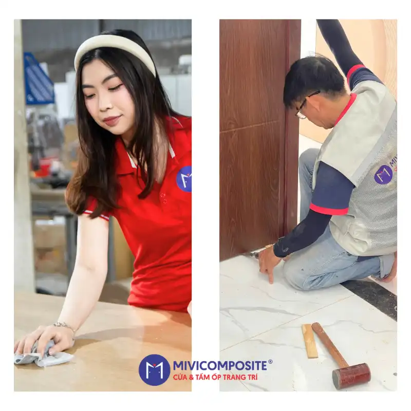 Cửa gỗ chỉ nổi composite