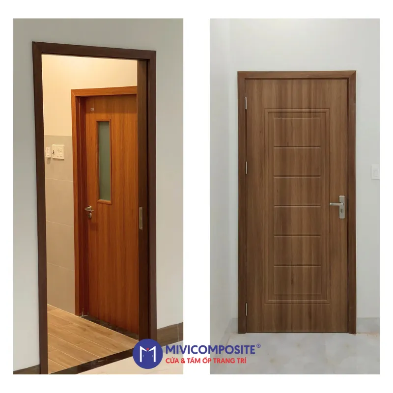 Cửa toilet nhựa giả gỗ