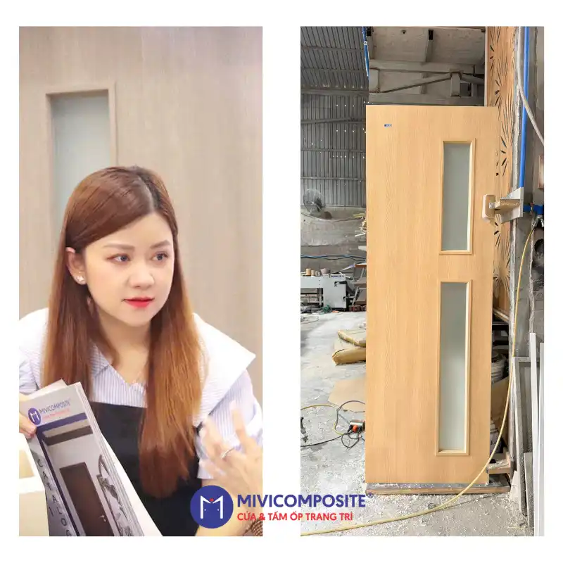 Cửa toilet nhựa giả gỗ