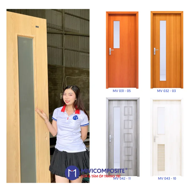 Cửa toilet nhựa giả gỗ
