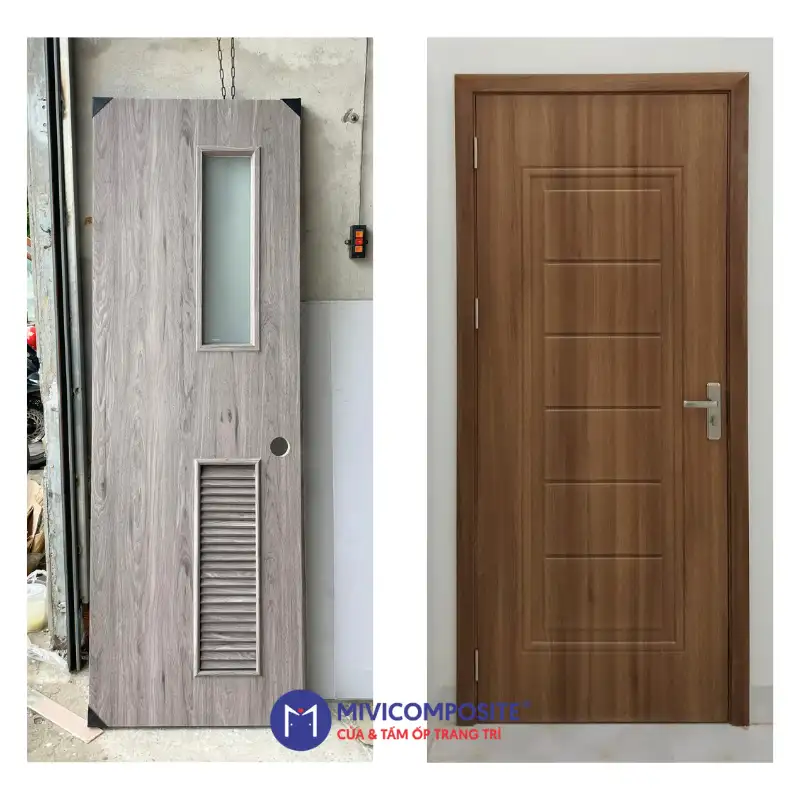Cửa toilet nhựa giả gỗ
