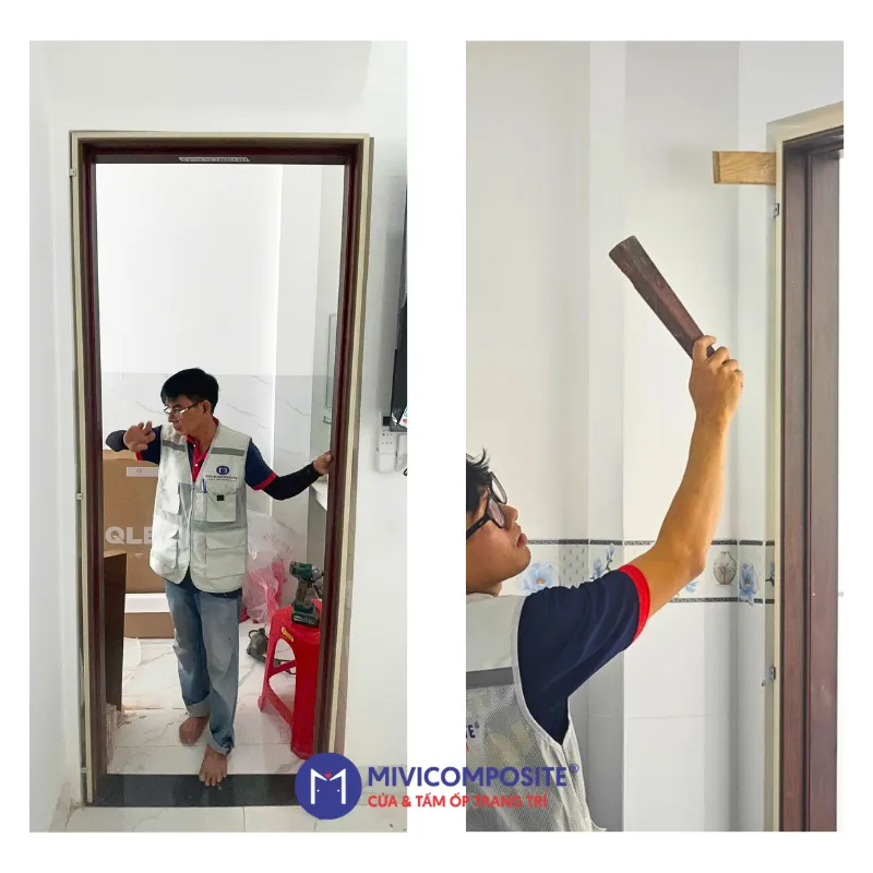 Thi công cửa gỗ nhựa composite