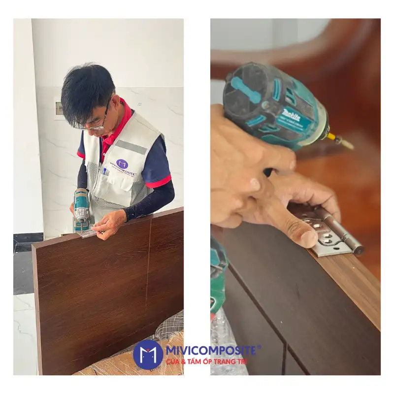 Thi công cửa gỗ nhựa composite