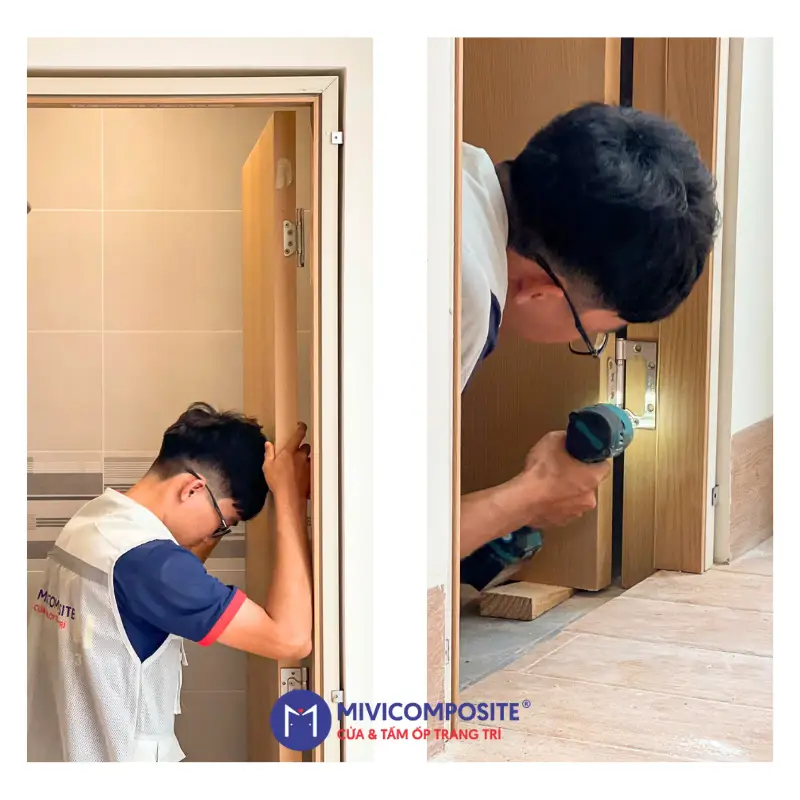 Thi công cửa gỗ nhựa composite
