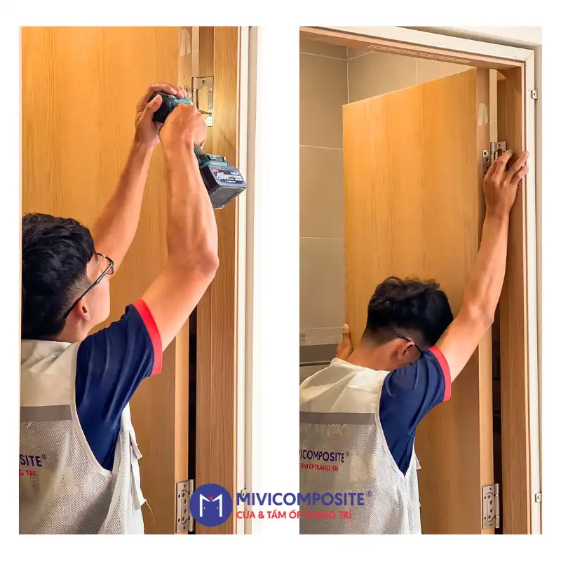 Thi công cửa gỗ nhựa composite