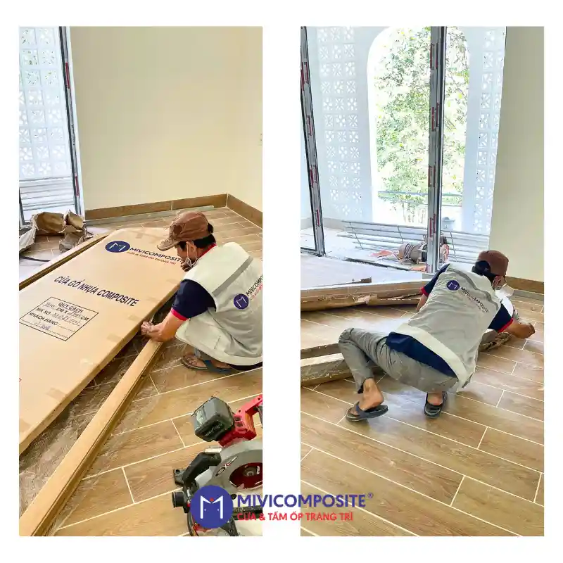 Thi công cửa gỗ nhựa composite