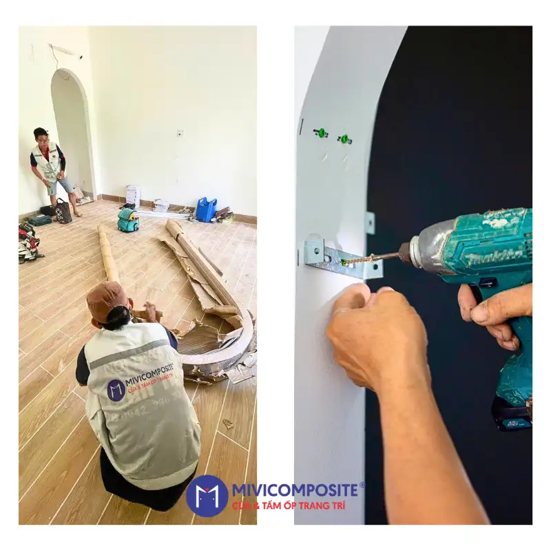 Thi công cửa gỗ nhựa composite