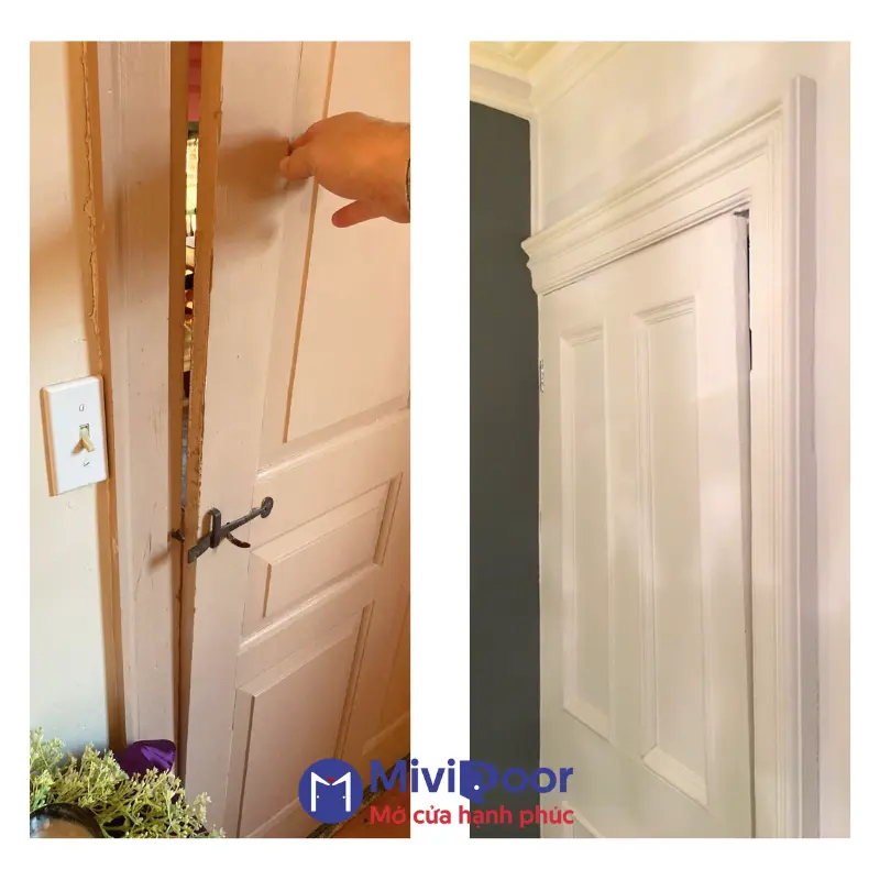 Cửa composite bị xệ cánh