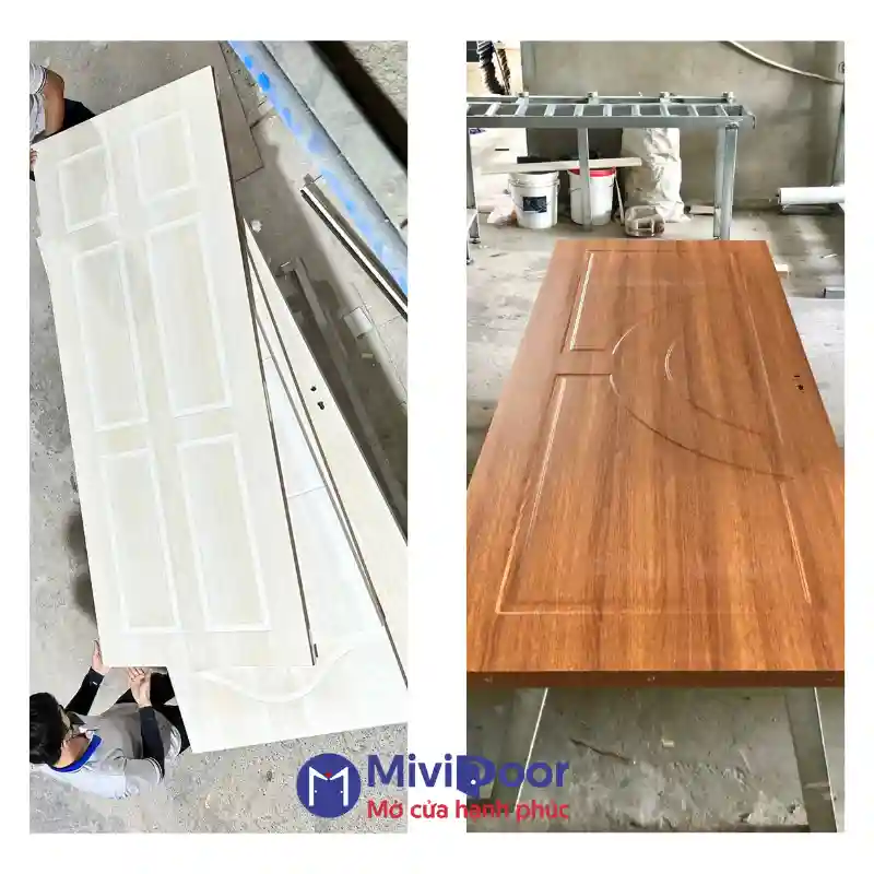 Phủ phim cửa composite